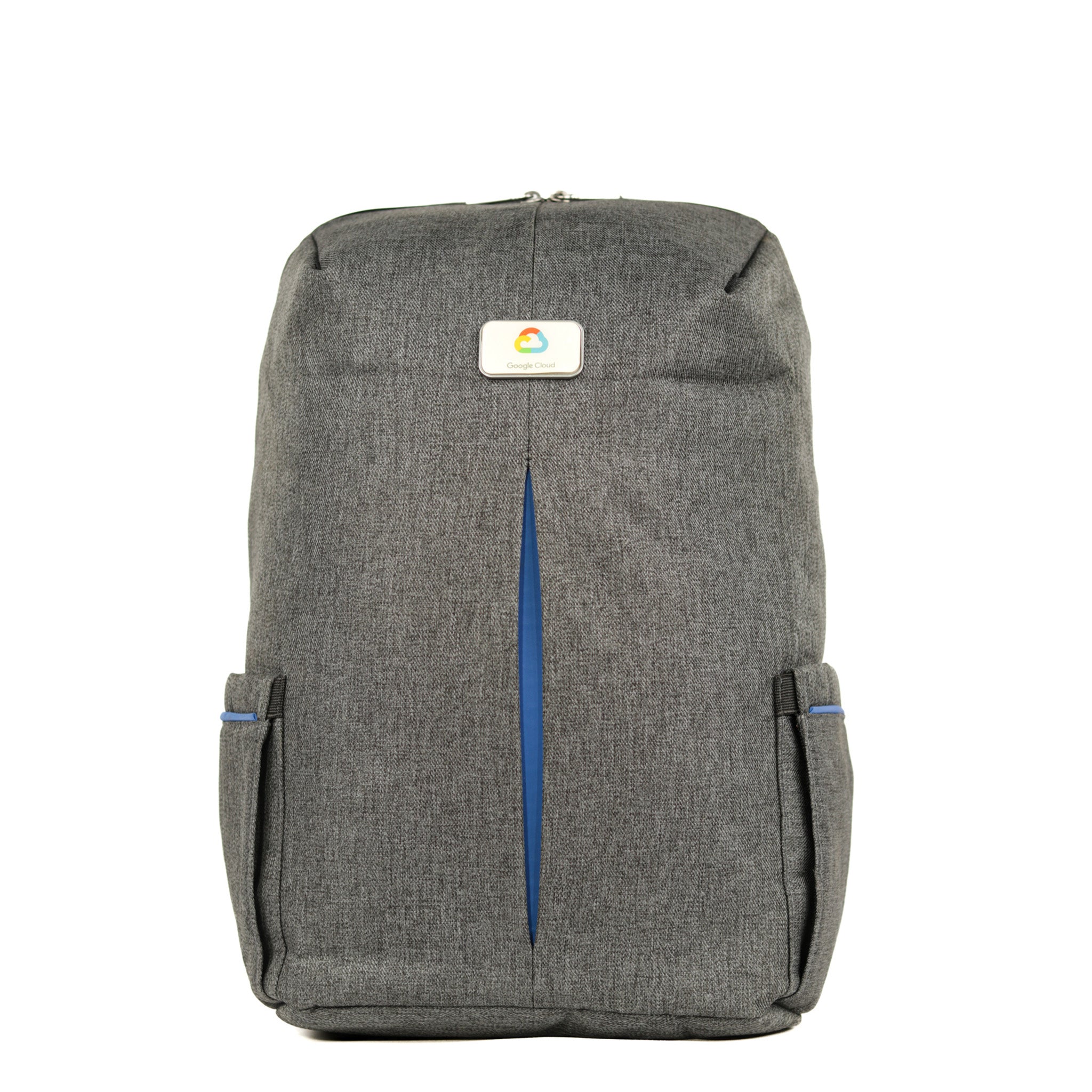 Professional Business Laptop Backpack Gray with Blue Accent