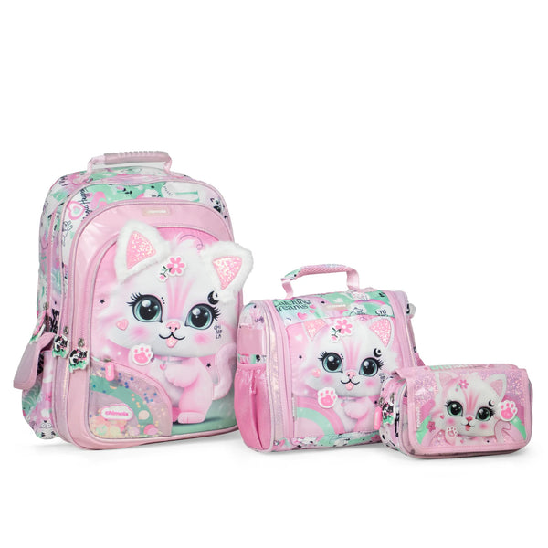 Puffy Cat School Bag Set