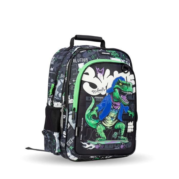 Skateboard Dino School Backpack