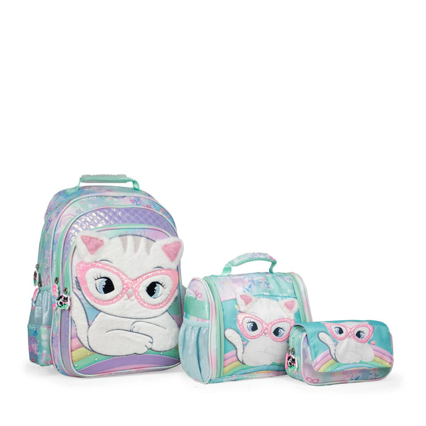 Cute Kitty Glasses Bag Set
