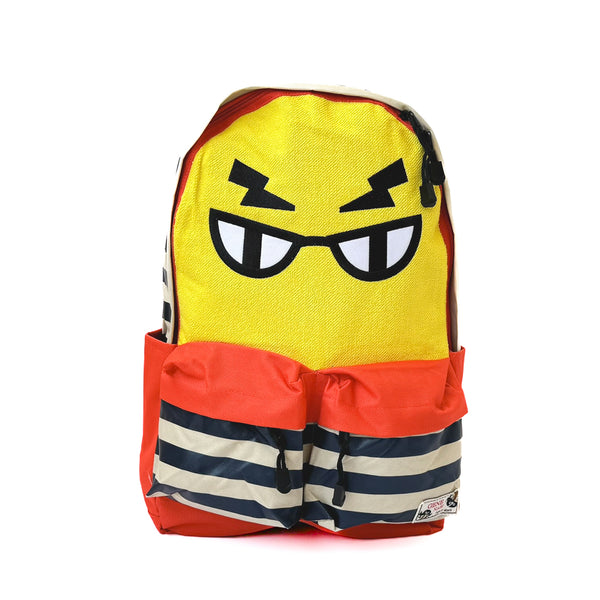 Cartoon Sunglasses Face Striped Backpack
