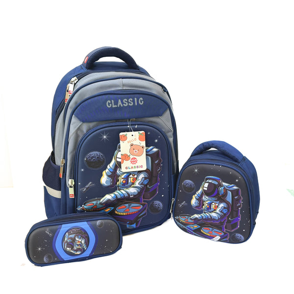 Kids School Backpack Set with Astronaut Print