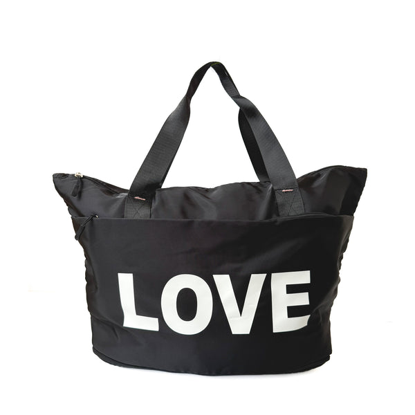 Oversized Zip Tote with LOVE Graphic