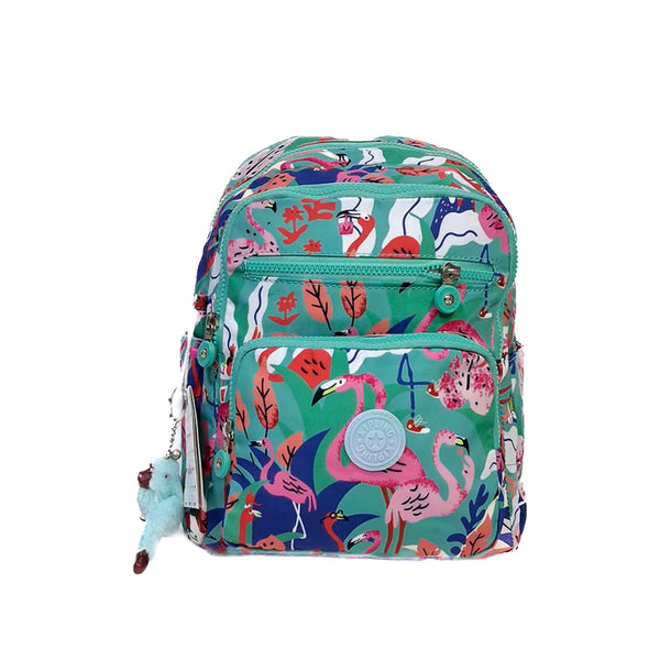 Stylish K Flamingo Print Backpack