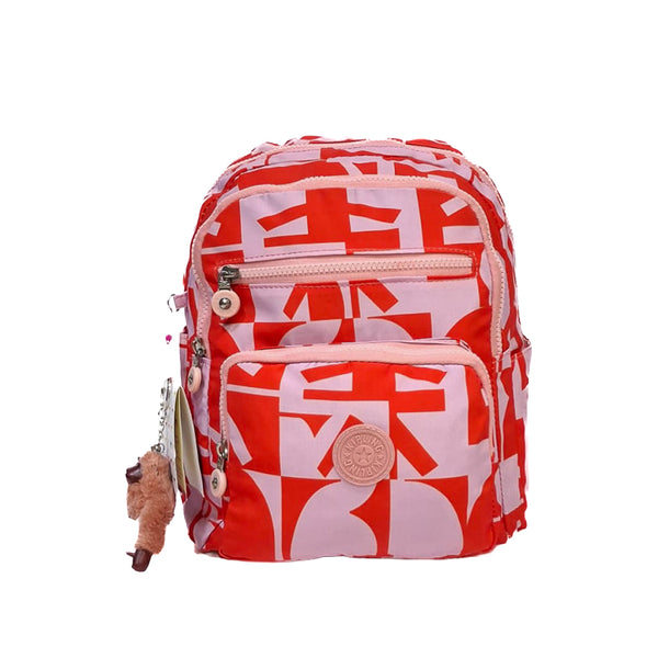 Stylish K Red Abstract Print Backpack