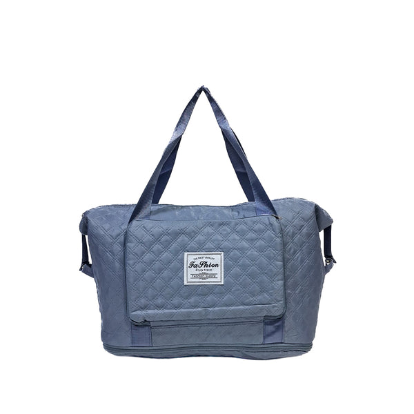 Expandable Quilted Travel Bag - Steel Grey