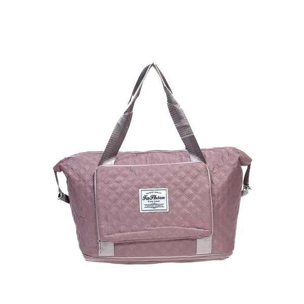 Expandable Quilted Travel Bag - Blush Pink
