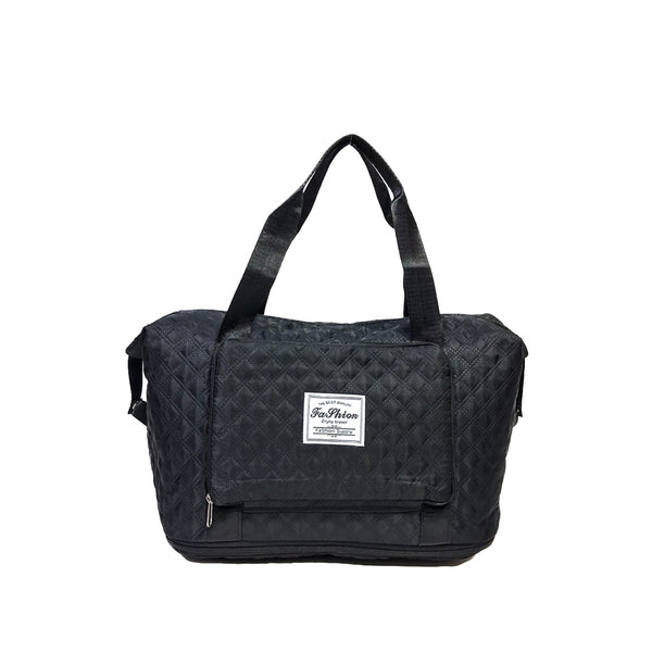 Expandable Quilted Travel Bag - Black