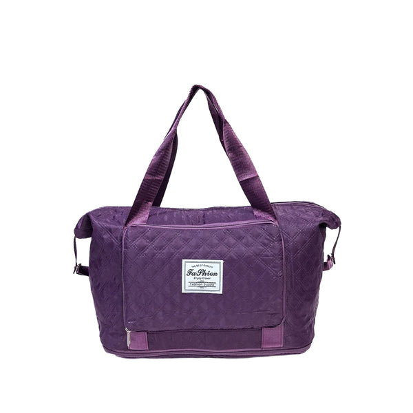 Expandable Quilted Travel Bag - Deep Purple