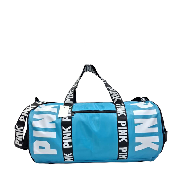 PINK Blue Duffel Bag for Gym and Everyday Travel