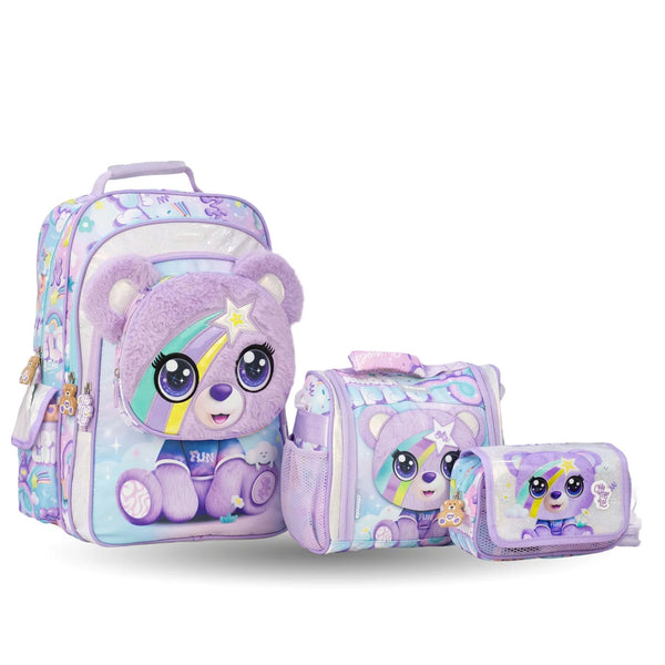 Plush Bear 3D Kids Backpack Set