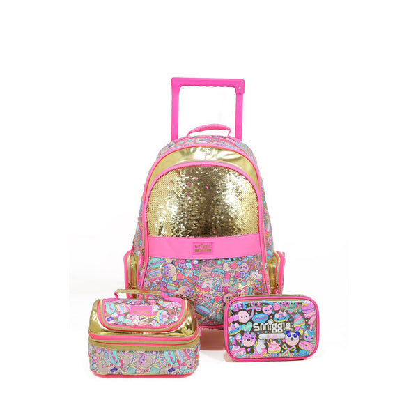 Gold Sequin Trolley Bag Set