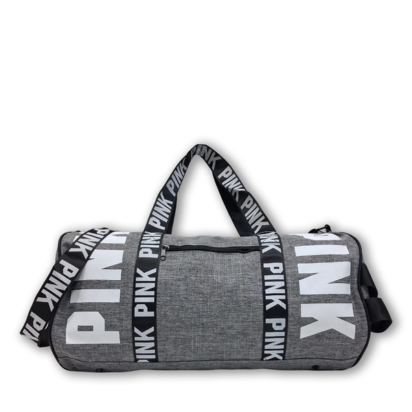 PINK Gray Duffel Bag