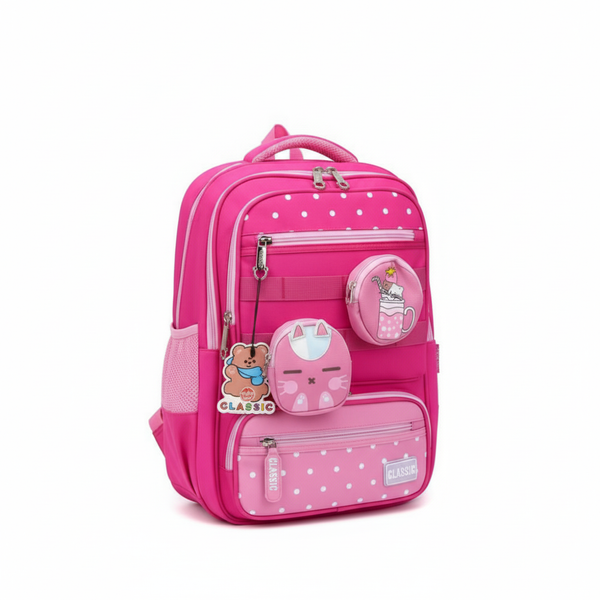 Polka Dot Kitty School Backpack